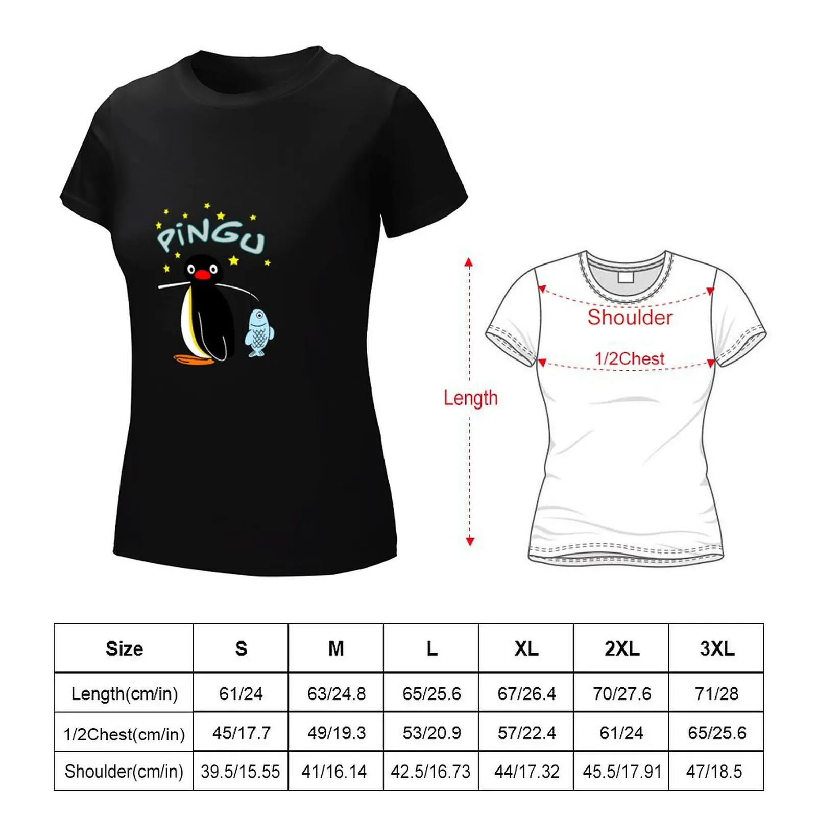 Camiseta de pesca Pingu para mujer, ropa estética, ropa de verano