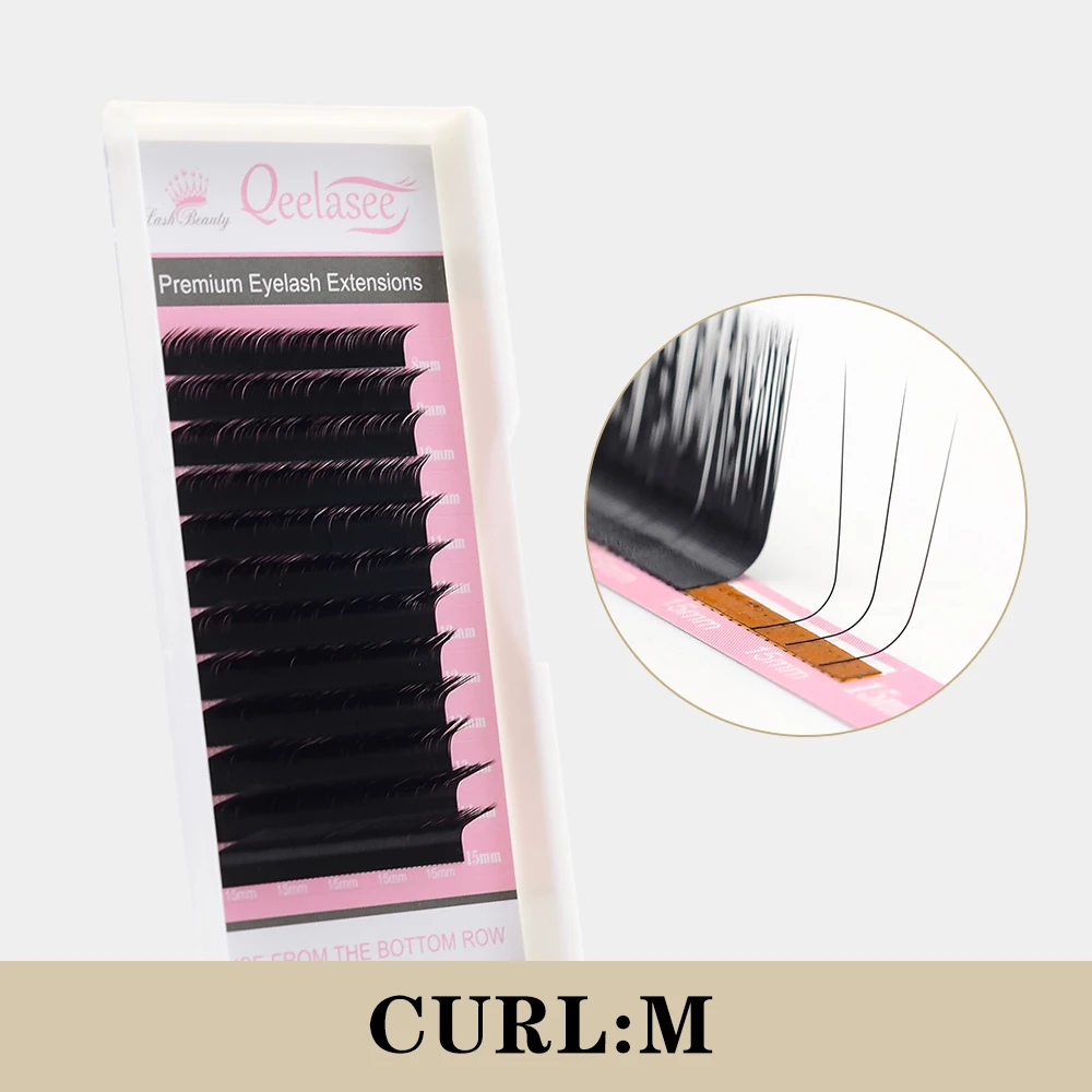 10 Stück Qeelasee 0.03/0.07/0.10 M/LC/L+/LD/L Curl Falsche Wimpernverlängerungen aus Nerzmaterial, Schwarz, Gemischte Tray-Packung für Make-up-Wimpern – Detail 3