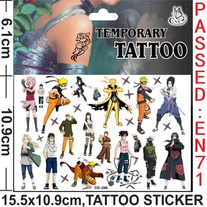 Naruto Uzumaki Anime Tattoo Sticker, Sasuke, Kakashi, Sakura, Cartoons, Spielzeug, Geschenk für Kinder 8 Hauptverkäufe Naruto Tattoo - №4