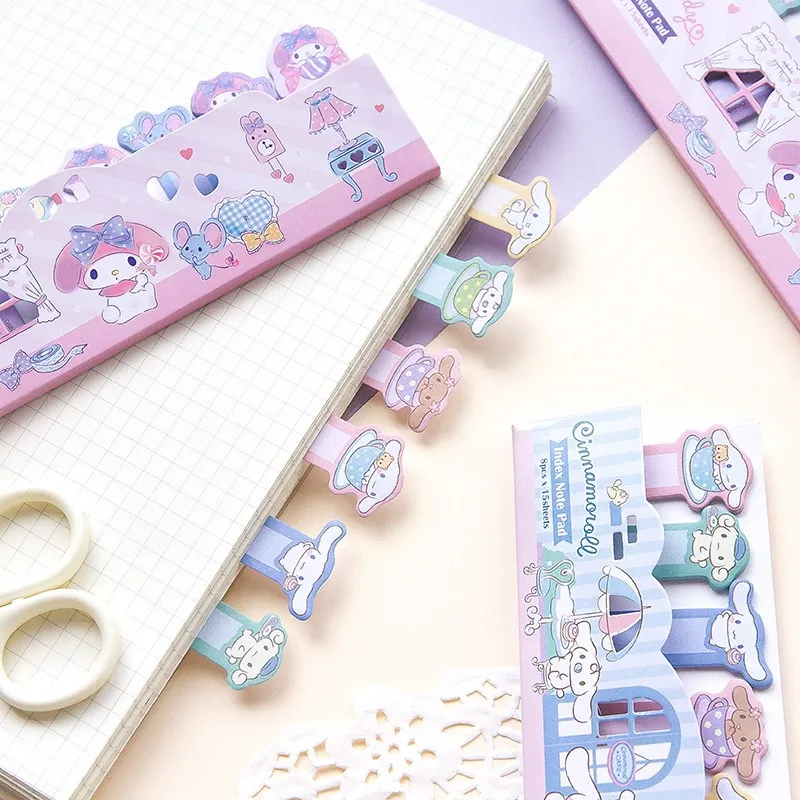 120 Lenzuola/Set Sanrio Sticky Note Cancelleria Carino Hello Kitty Kuromi Sticky Note Memo Pad Forniture Per Ufficio Studente Vacanza Giocattoli