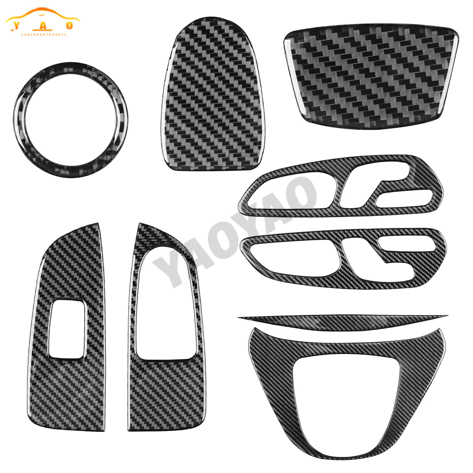 

Carbon Fiber Car Door Steering Wheel Multimedia Gears Panel Sticker For Mercedes Benz Class V V250 V260 Interior Accessory