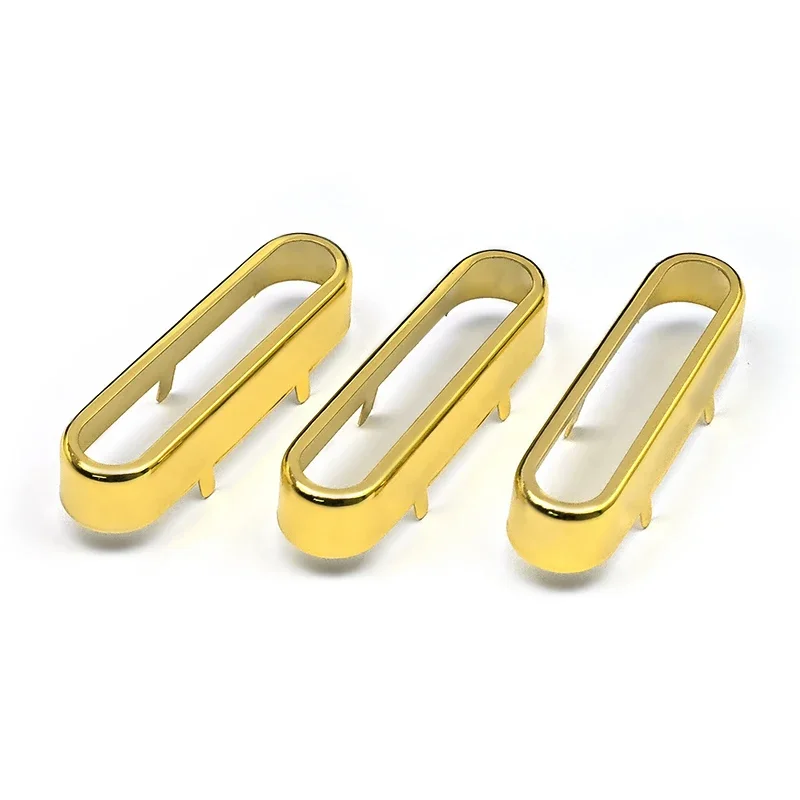 4Pcs ST Single Coil Brass Cover Pickup Cover/Lid/Shell Top Open Guitar Parts Guitar Accessories 71x19.5mm Black/Gold/Silver