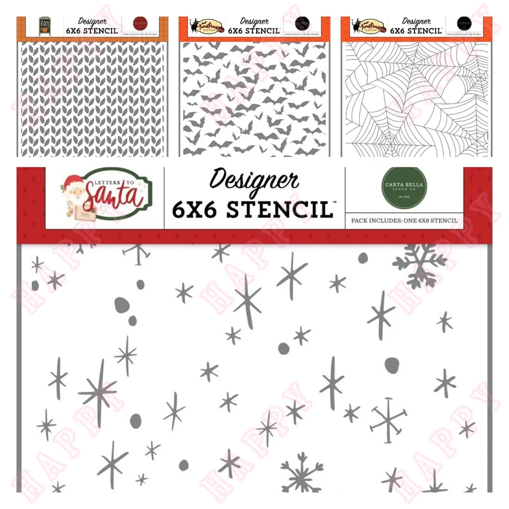 Snow Bat Cave  Falling Leaves Spinning Webs Plastic Stencils Diary Scrapbooking Diy Paper Card Easter Craft Engrave Make Moulds