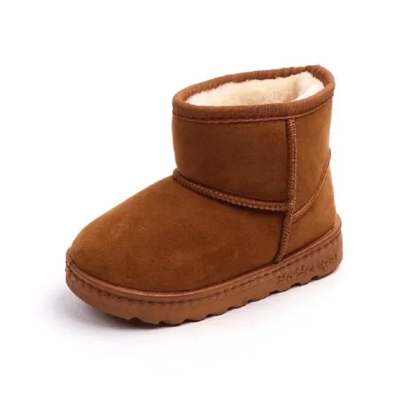 Botas de neve bege infantil, Sapato da menina da criança, Sapatilhas para menino, Sapatos infantis, Inverno