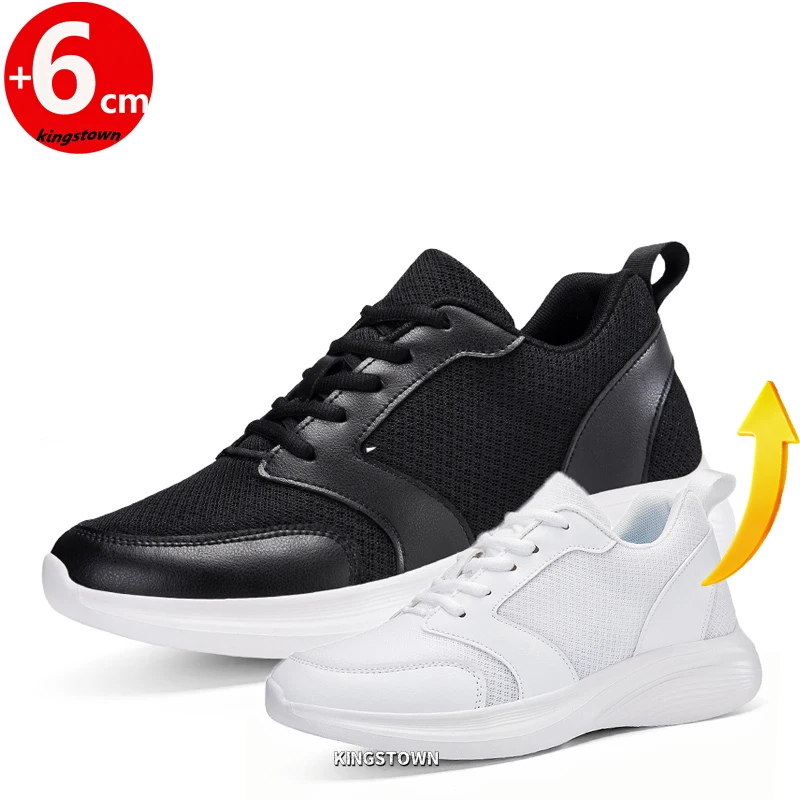 

Men's Elevator Sneakers Comfort Hidden Heel 6cm Plus Size 35-46 Couples Oxford Shoes