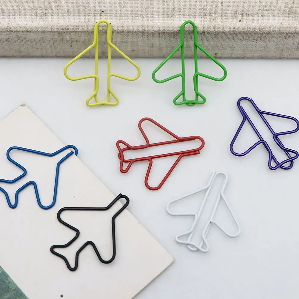 

70pcs Colored Airplane Paperclips Small Plane Shaped Clips For Office School Home Document Filing Organizer Supplies Decorative