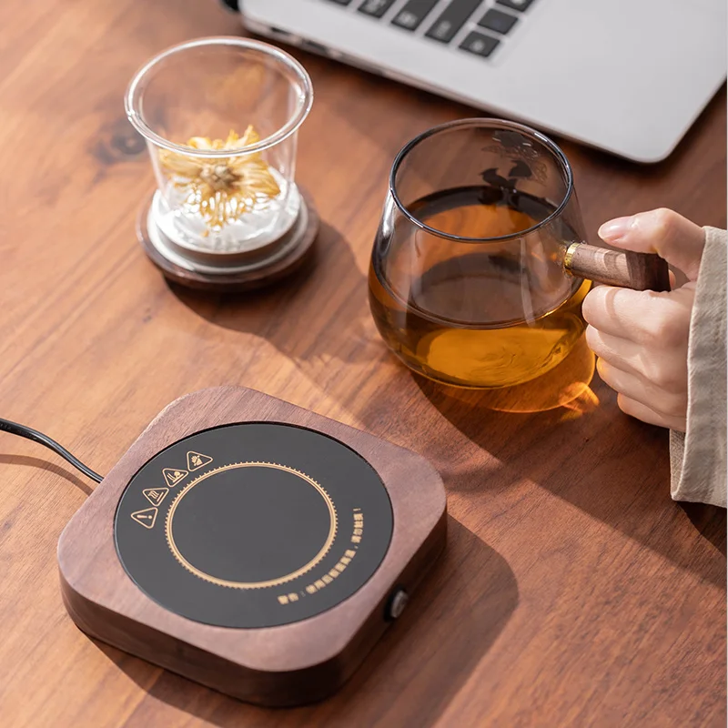 19W Cup Heater Mug Warmer 55°C Hot Tea Makers Warmer Coaster Cup Heaters Coffee Milk Tea Heating Pad 220V For Gift