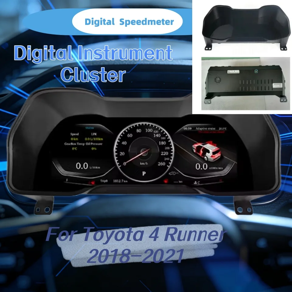 LCD Dashboard For Toyota 4 Runner 2018 2019 2020 2021 Car Digital Cluster Virtual Instrument Panel Speedometer Cockpit 12.3 inch