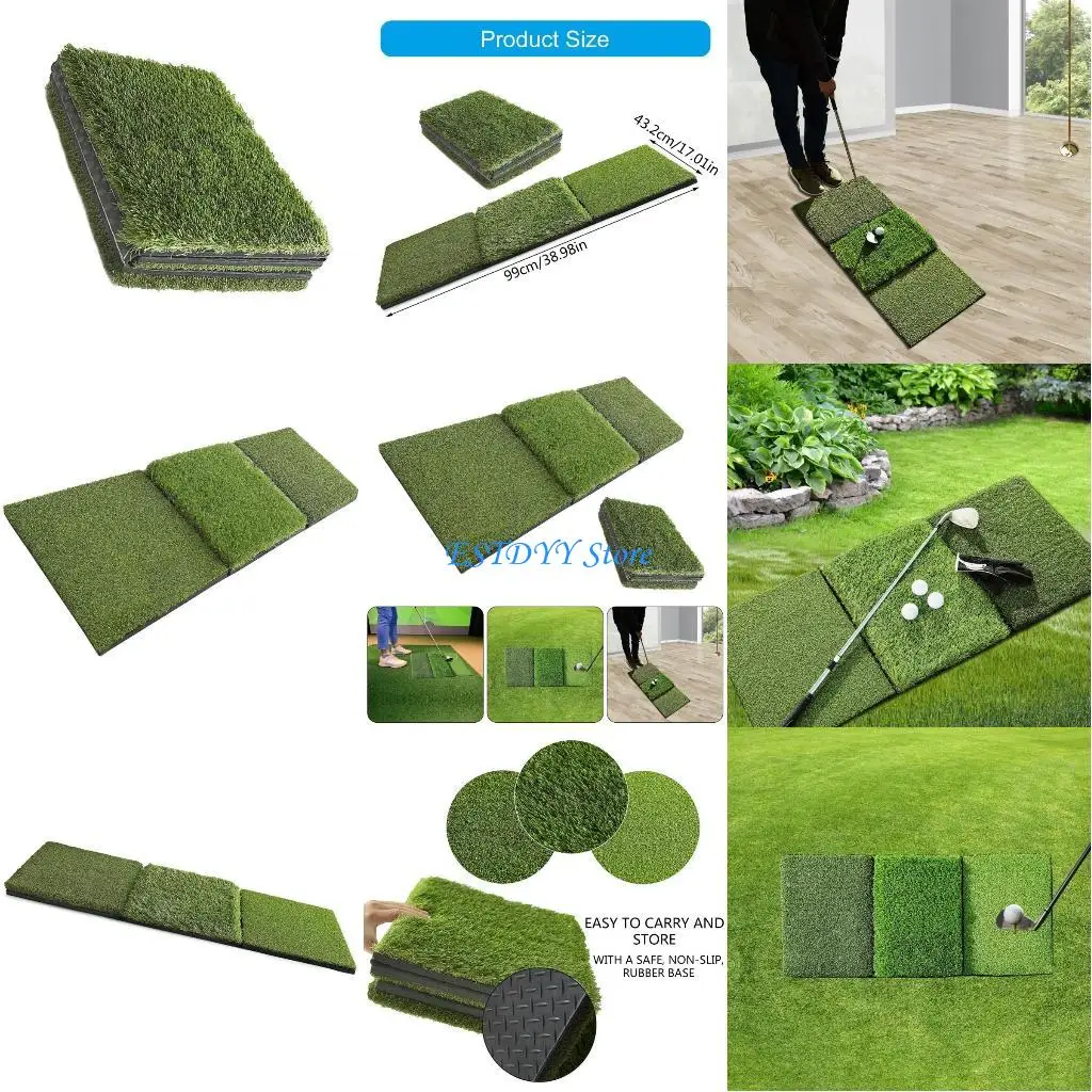 

G6DE Golf Hitting Mat 17x39" Turf Mat Golf Practice Mat Chipping Practice Mats