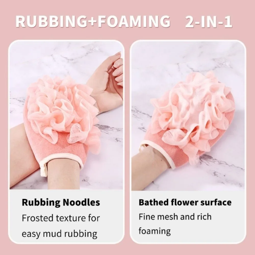 Scrub Gloves 2 in 1 Durable Multi-Color Deep Cleaning Towel Exfoliating Back Scrub Dead Skin Facial Massage Gloves