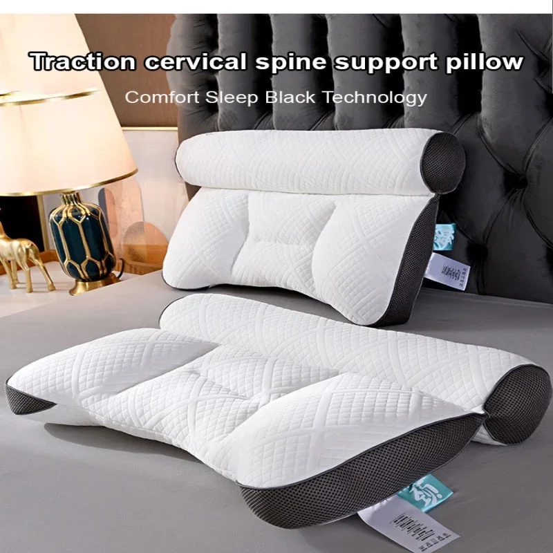 1PCS Cervical Traction Care Pillow Anti Traction Pillow Sleep Neck Pillow Knitted Cotton Sleep Neck Single AntiTraction