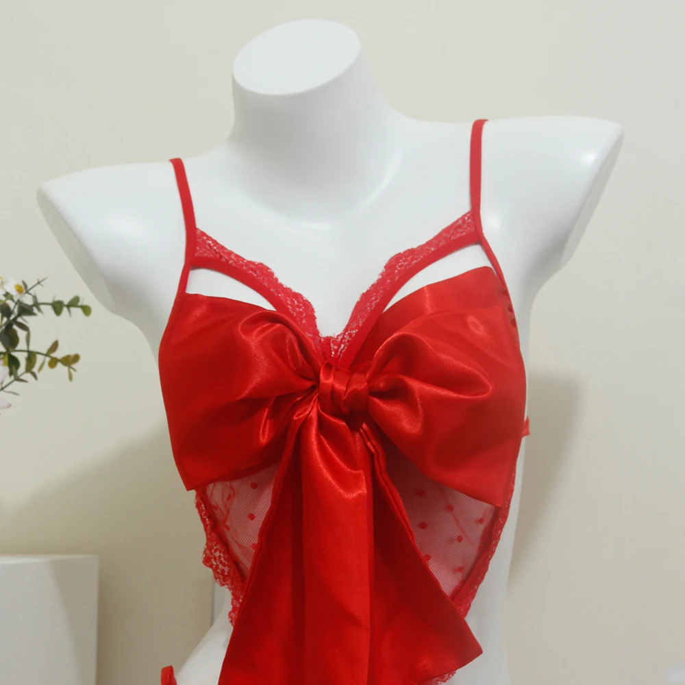 ملابس داخلية مثيرة بفيونكة مفتوحة بدون أكمام ملابس داخلية مثيرة للنساء ملابس داخلية مثيرة للإباحية ملابس نوم للتسوق ملابس نوم نسائية