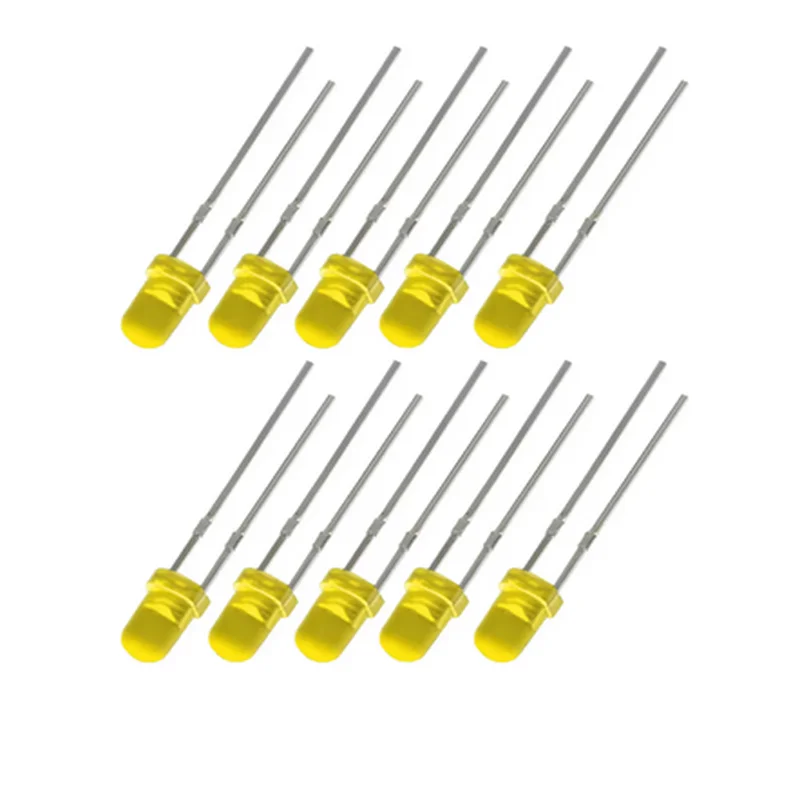 100PCS 3mm LED Diode 3V Multicolor Lamps White/Red/Yellow/Green/Blue Light Emitting Diodes Electronic Component image 5