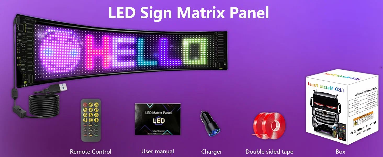 LED Eyes Programmable RGB Devil Eyes Light for Cars Windshield Eyes Flex LED Display DIY Pattern for Car Trucks Pickups