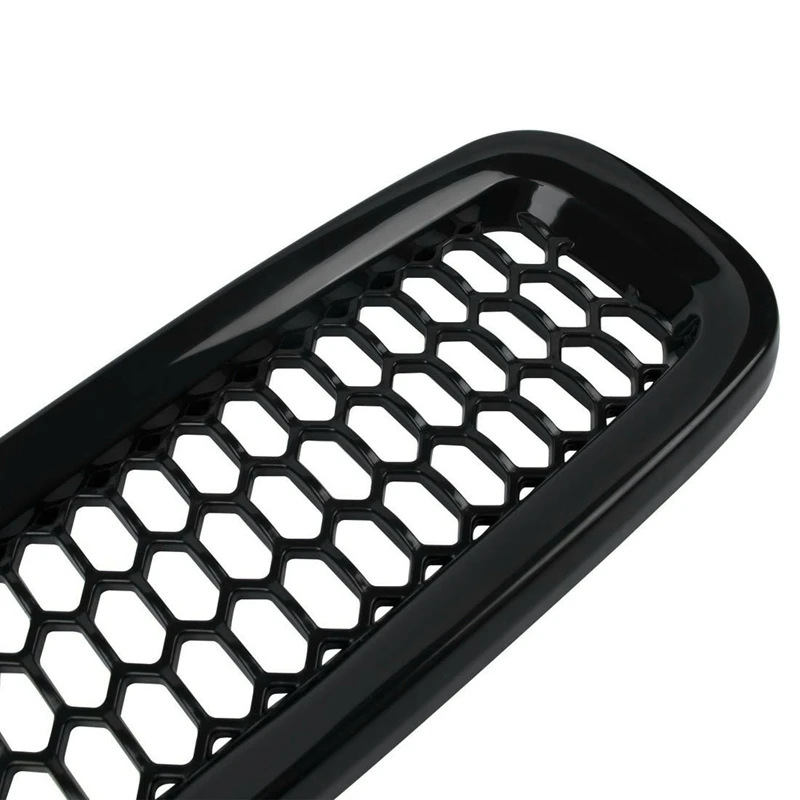 7Pcs Bright Black Front Grille Inserts Sticky Grill Cover Frame Trims Kit For Jeep Renegade 2015-2018