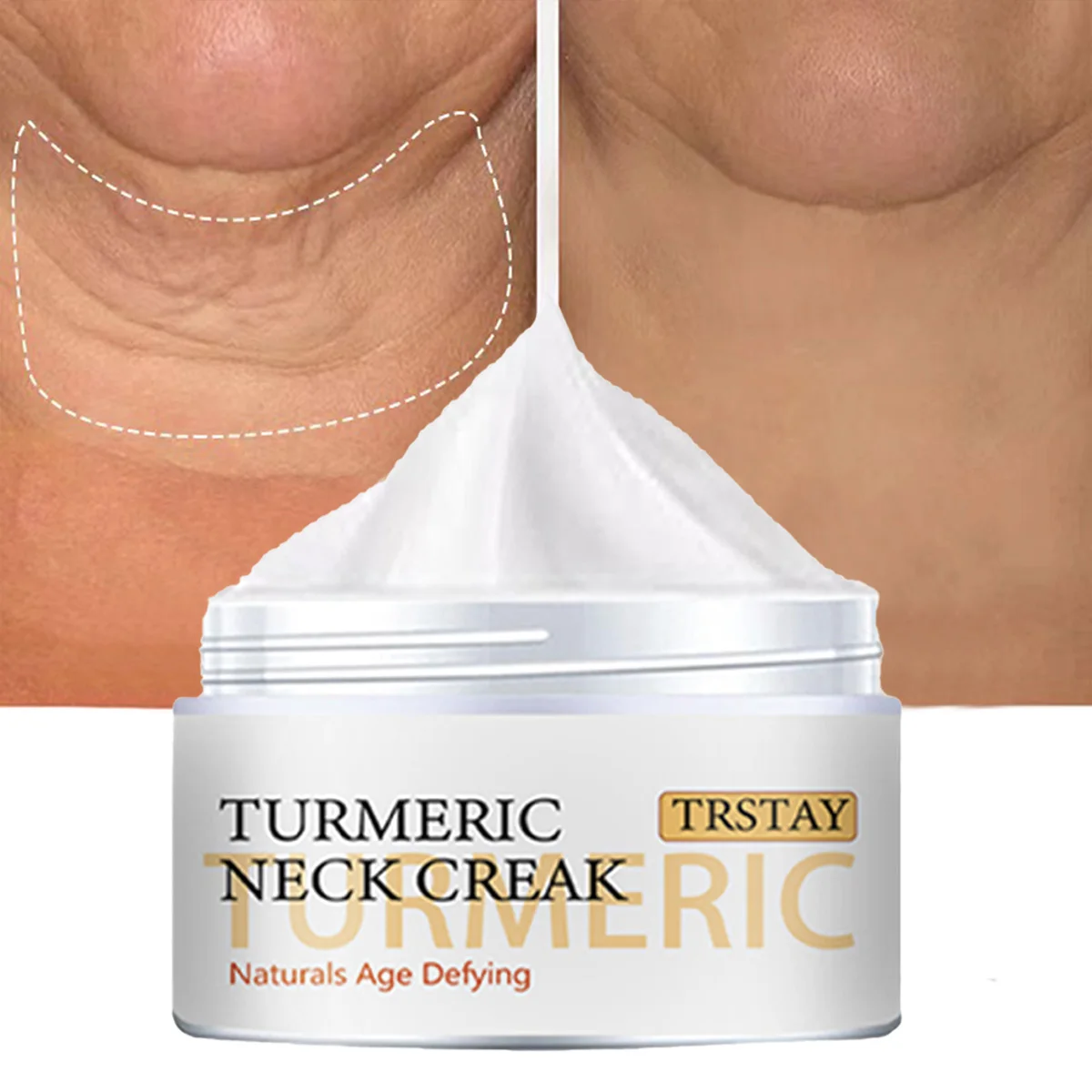 TRSTAY Natural Neck Cream Ginger Yellow Anti-Aging Body Care for Mothers Whitening Fine Lines Reduction Skin Care for Maternity