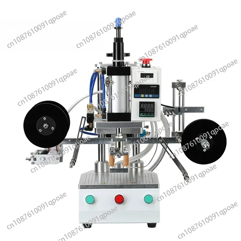 Hot Stamping Trademark Pattern logo Embossing Pneumatic Hot Foil Stamping Transfer Heating Bottle Shrink Sleeve Labeling Machine