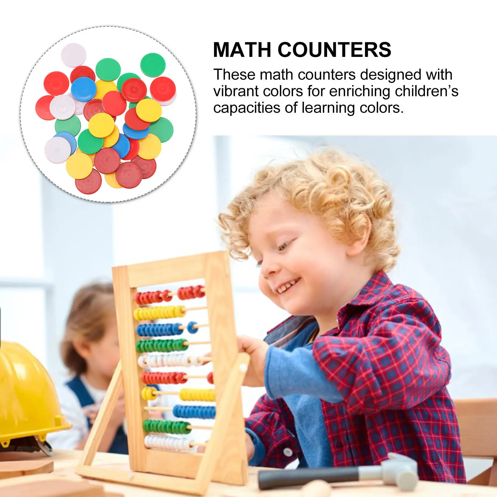 40pcs Two Color Math Counters Kids Learning Supplies For Sorting Counting Patterning Classroom Home Use Children Math Counters