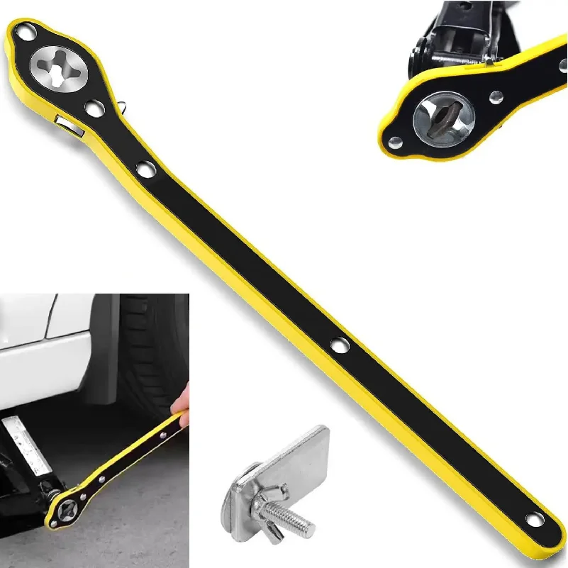 

Car Scissor Jack Ratchet Wrench Labor-Saving Tire Change and Wheel Repair Tool Kit for Emergency Roadside, Car, SUV and Truck