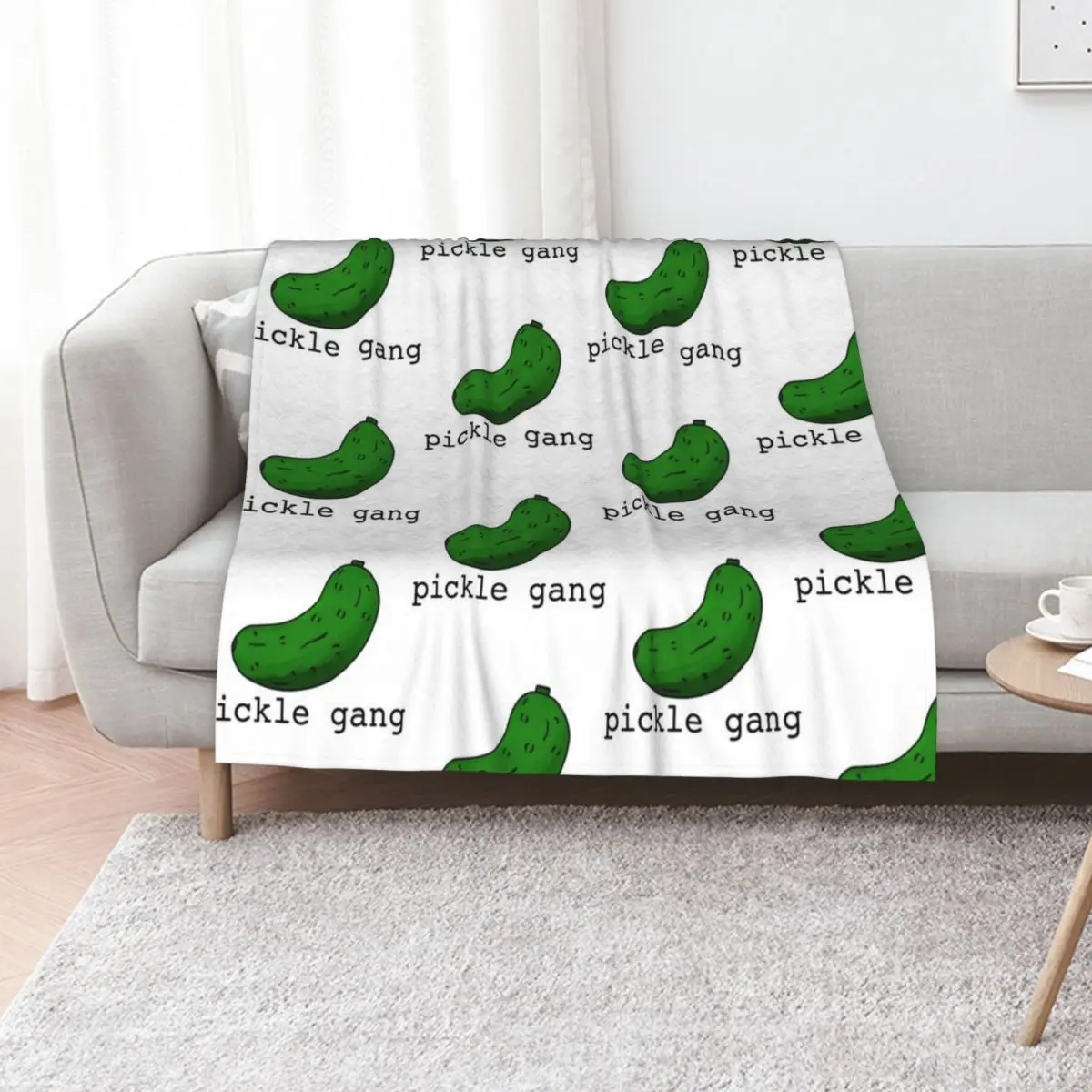 

pickle gang Throw Blanket Cute Plaid Summer For Decorative Sofa Bed linens Blankets
