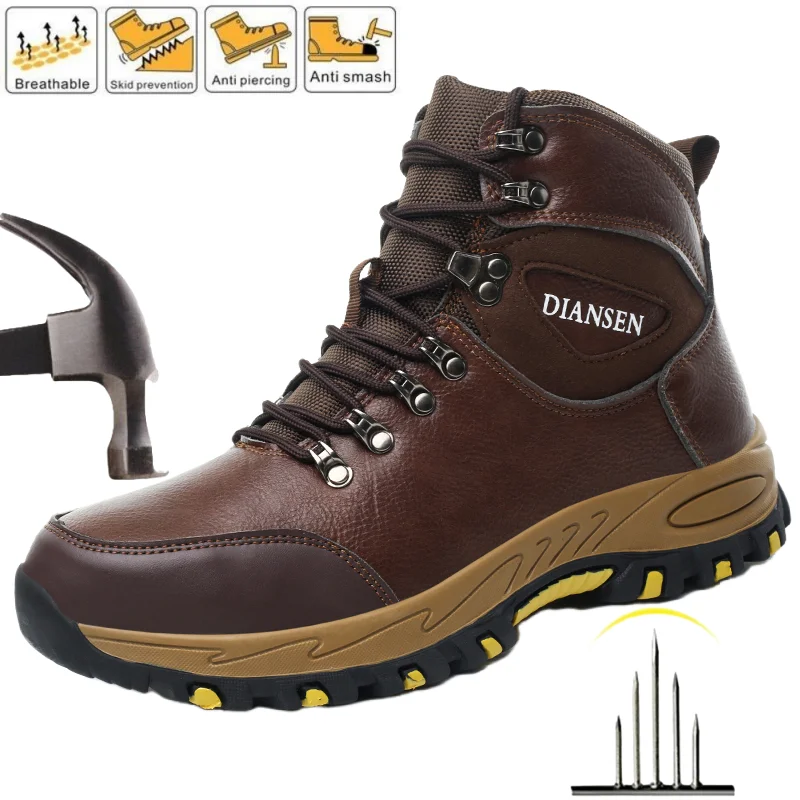 

Steel Toe Indestructible Sneaker Anti Shock Protection Safety Shoes Slip Resistant Anti-drop Cushioned Puncture-Proof Boots