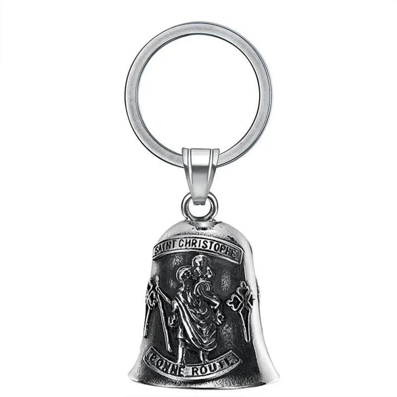 LLavero de estatua de San Cristóbal católico Vintage para hombres, joyería Punk para montar en motocicleta, Rock, exorcista