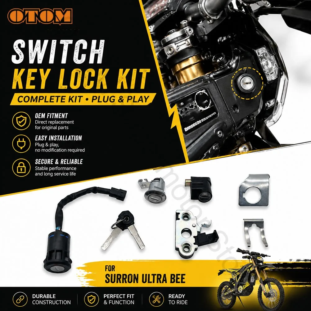 For Surron Ultra Bee Motorcycle Ignition Switch Key Lock Kit Steering Seat Electronic Locks SUR-RON UltraBee Electric E Bike