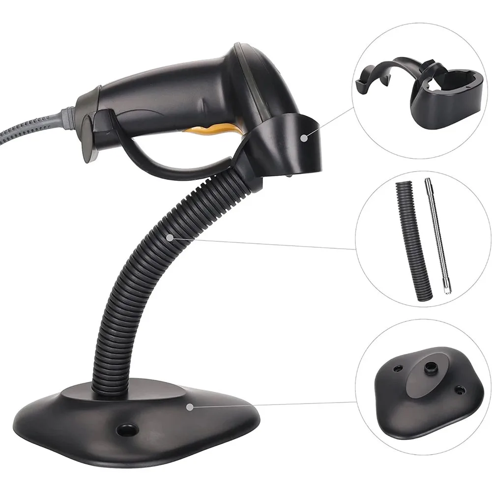 Gooseneck Support Stand for Zebra LS2208 DS2208 DS4308 DS4608 20-61019-04R Enhances Barcode Reading and Operational Flow
