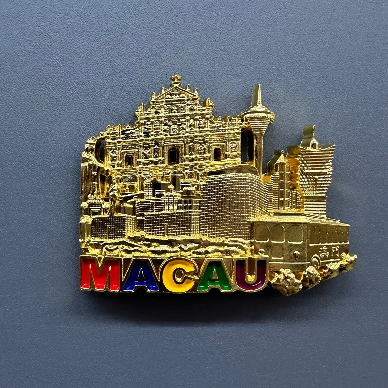 Macau Fridge Magnet Metal Da Sanba Memorial Archway Refrigerator Sticker Tourist Souvenirs for Home Decor