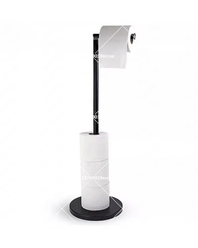 Floor-Standing Stainless Steel Tissue Holder - Roll Paper Holder for Toilet, Freestanding Model with Stable Base