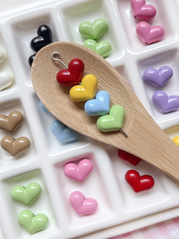 

Браслет ручной работы из сплава с сердцем, разноцветная цепочка для мобильного телефона «сделай сам», ювелирные аксессуары с прямыми отверстиями для девочек