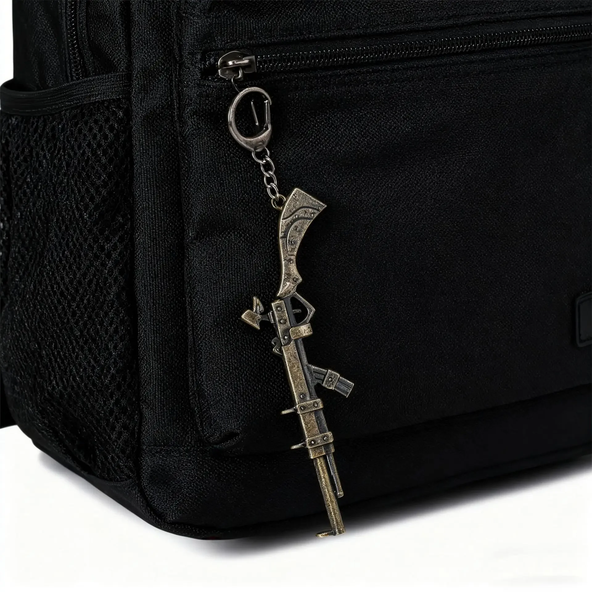 

Retro Steampunk Gun Model Keychain Metal Mini Rifle Pendant Spring Hook Key Ring Game Peripheral Backpack Charm Gift For Men