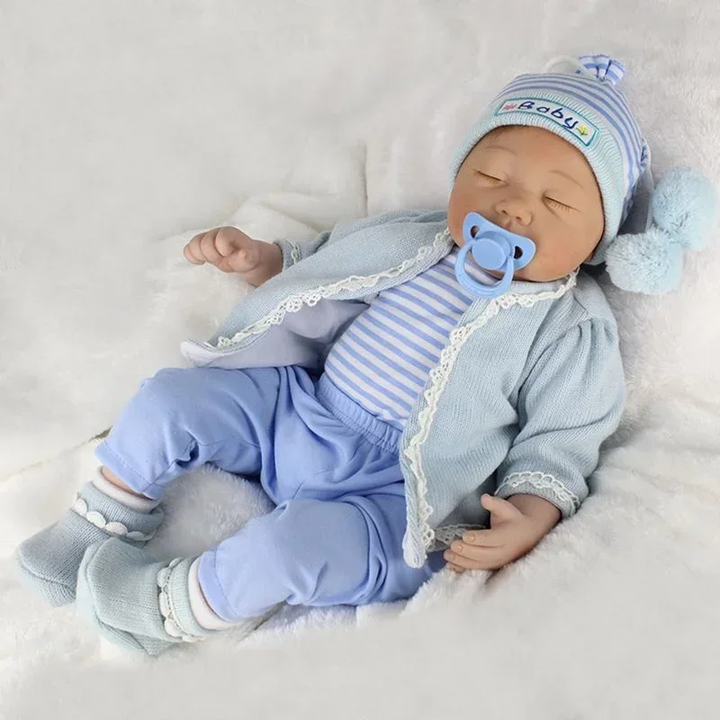 55cm Soft Real Touch Boneca Bebes Reborn Silicone Sleeping Reborn Toddler Baby Dolls Kids Birthday Christmas Gift Popular