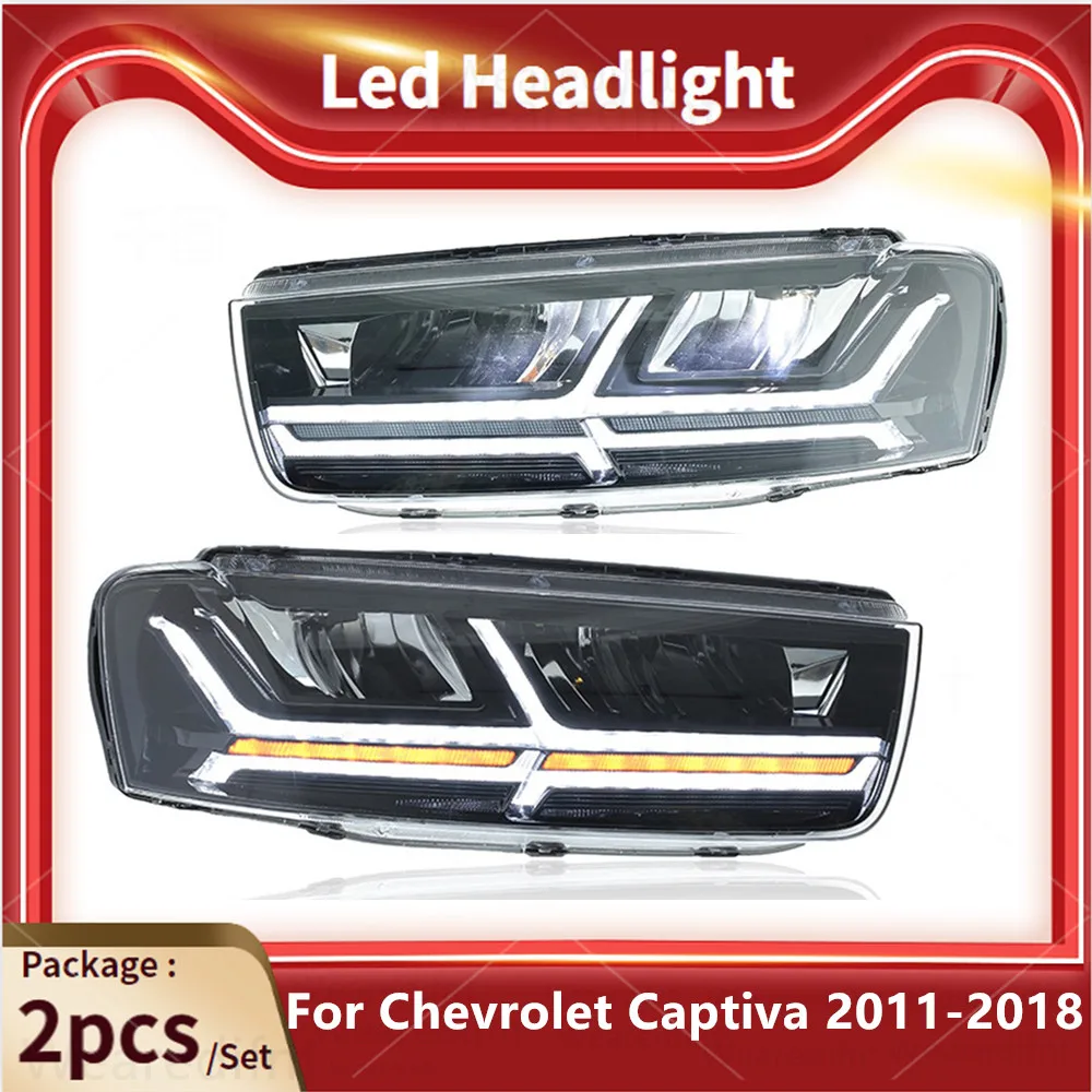 Car LED Headlights For Chevrolet Captiva Chevy 2012-2018 DRL Turn Signal Projector Head Lamps Assembly