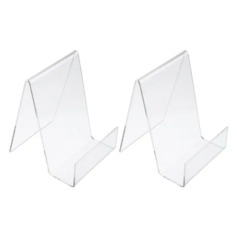 

2pcs Transparent Acrylic Bookshelf Vertical Book Display Rack Acrylic Storage Stand Clear Desktop Comic Book Magazine Holder