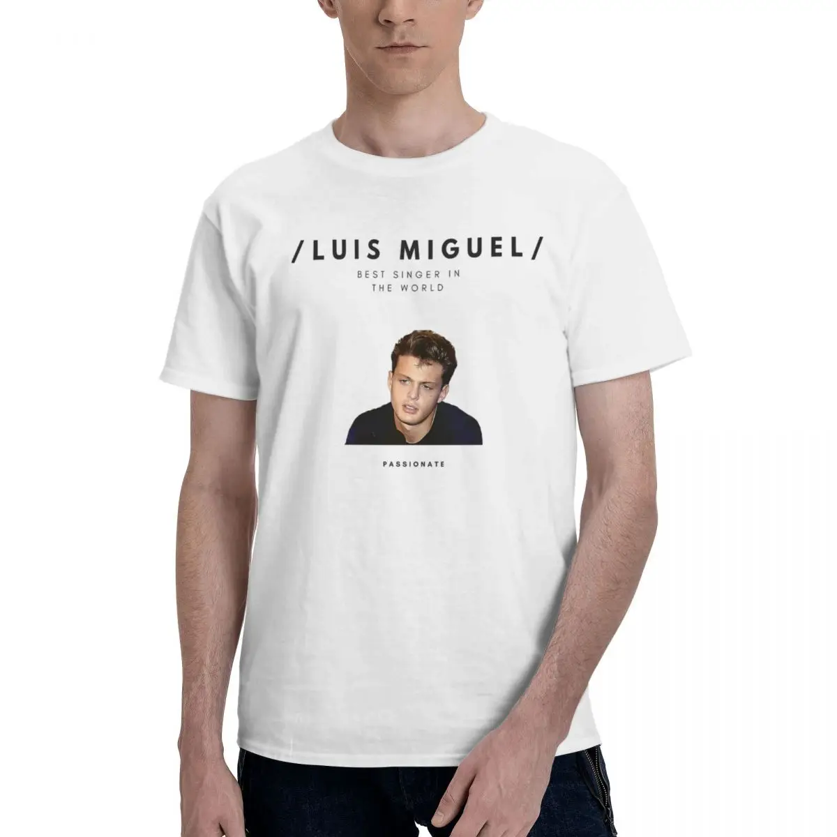 Men T-Shirt Luis Miguel Singer Funny 100% Cotton Tee Shirt Short Sleeve T Shirt Round Neck Tops Gift