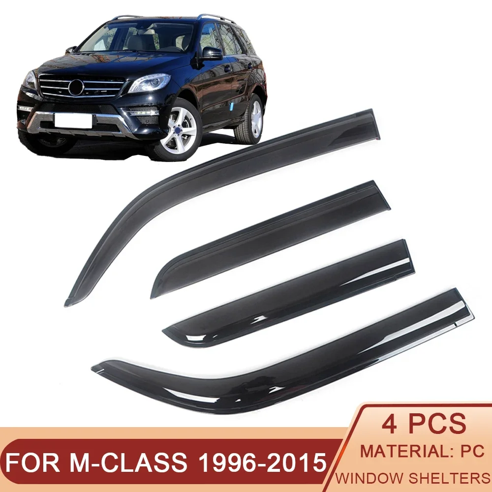 

For Mercedes-Benz M-Class W163 W164 W166 1996-2015 Black Tinted Car Side Window Visor Guard Vent Awnings Shelter Rain Guard