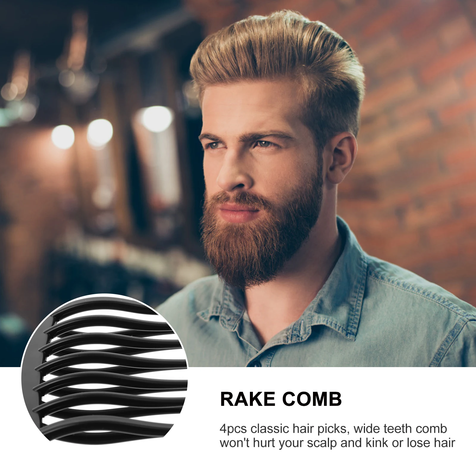 

4pcs Wide Tooth Comb Plastic Hairdressing Tool Smooth Finish Quick Dry Durable Safe For All Hair Types Portable Travel Use