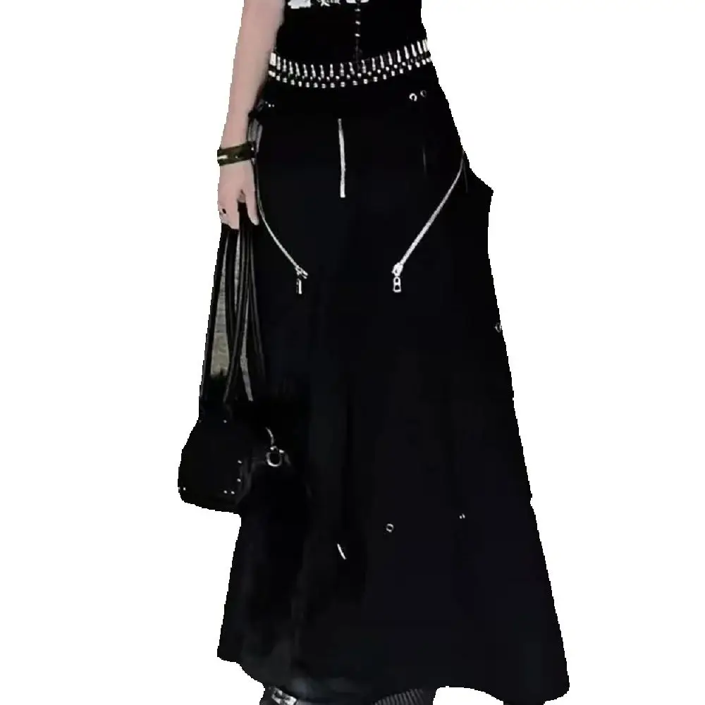 American High Street Black Work Dress Women Spring Autumn New Mid-waist Loose Fashionable Hot Girl Slim Big Sling Skirt