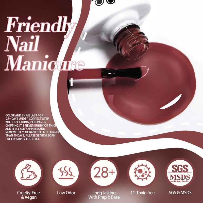 BORN PRETTY 10ml Nude Brown Jelly Nail Gel Polish Autumn Winter Transparent Soak Off UV LED Nail Gel for Nail Art Salon DIY image 4