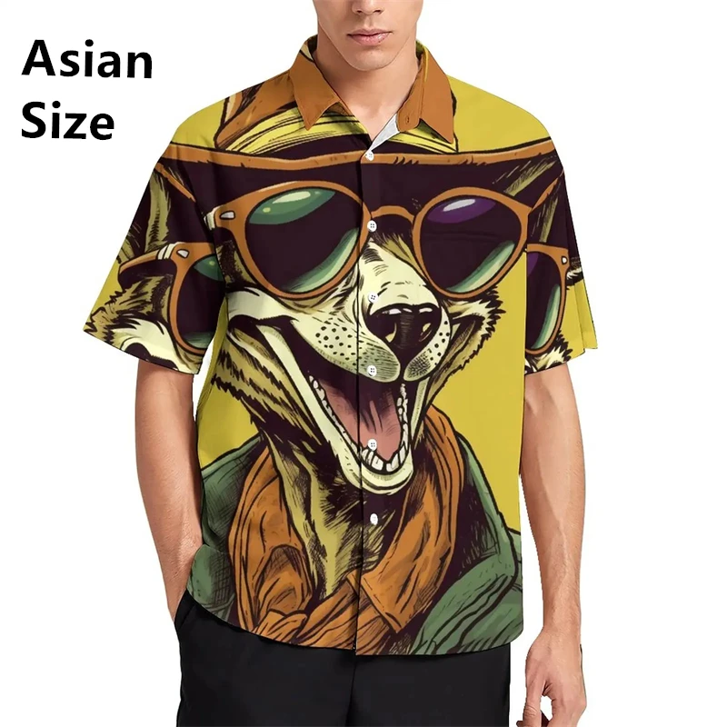 Australia Animel 3D Printed Mens Shirt Clothes Cute Animal Koala Kangaroo Graphic Blouses Casual Hawaiian Summer Lapel Blouse