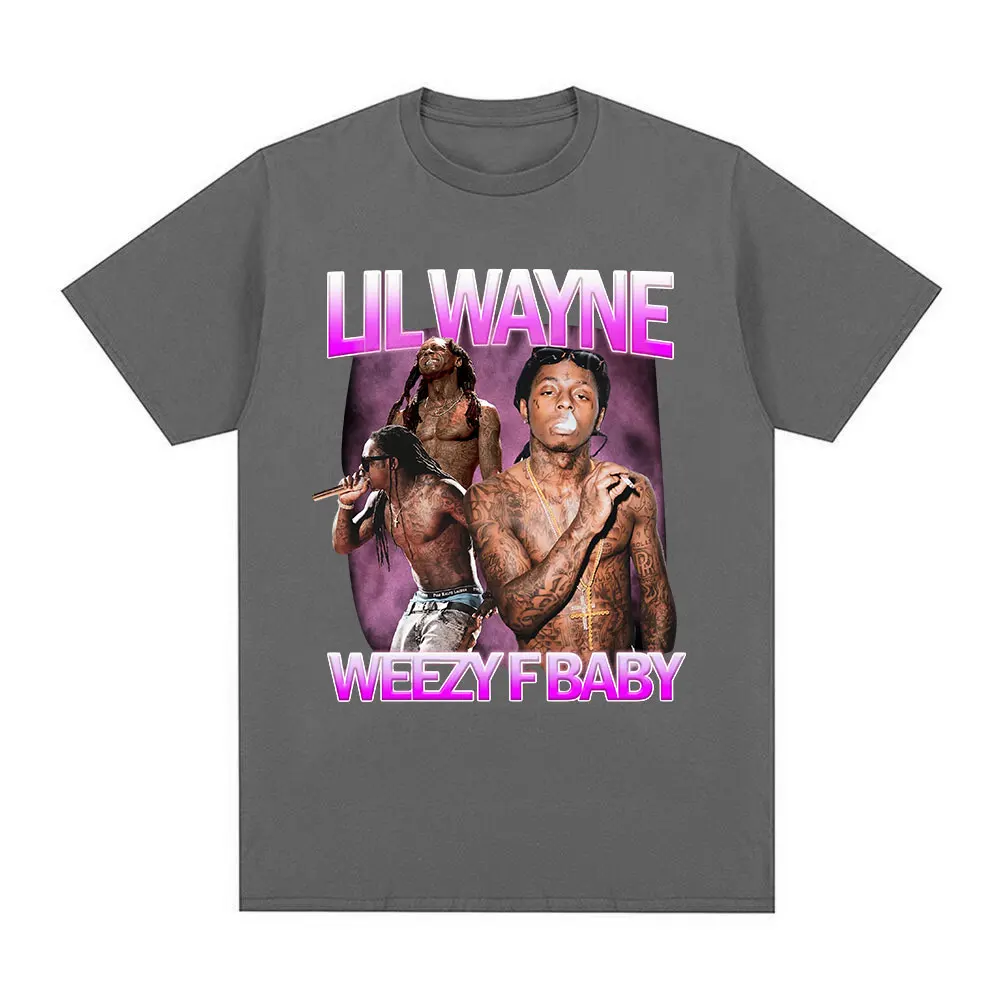 Rapper Lil Wayne T-shirt Weezy F Baby Graphic T-shirts Men Women Vintage Punk Short Sleeve Oversized T Shirt Hip Hop Streetwear