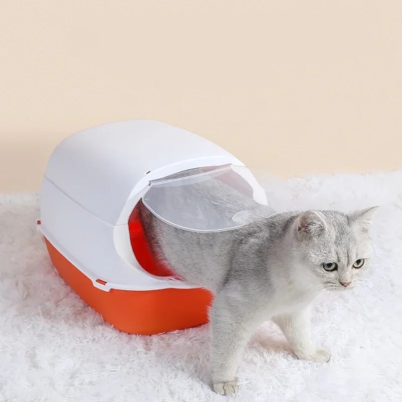 Small Fully Enclosed Cat Litter Box Cat Supplies  Toilet Fully Enclosed Litter Box Pet Cleaning Supplies