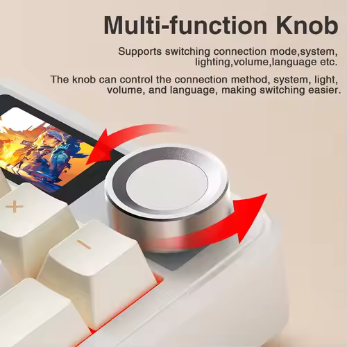 AULA F108pro Wireless Bluetooth Keyboard Macro Gaming keyboard Gasket Hot-swap Full Size Keyboard with TFT Smart Display - Image 3