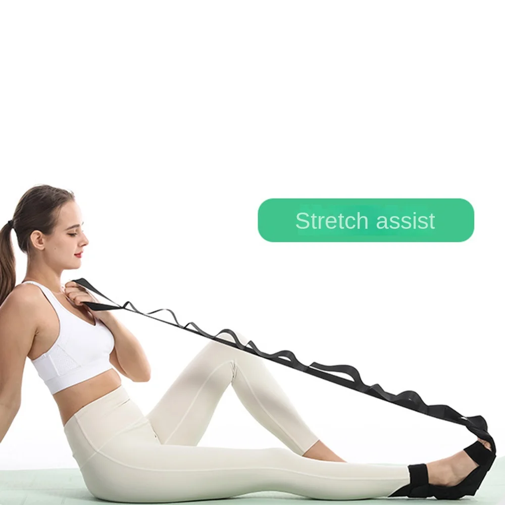 تصميم مريح اليوغا تمتد الفرقة 7 الحلقات الكاحل حماية اليوغا الرباط تمتد حزام تنفس مرونة مدرب القدم الشريط