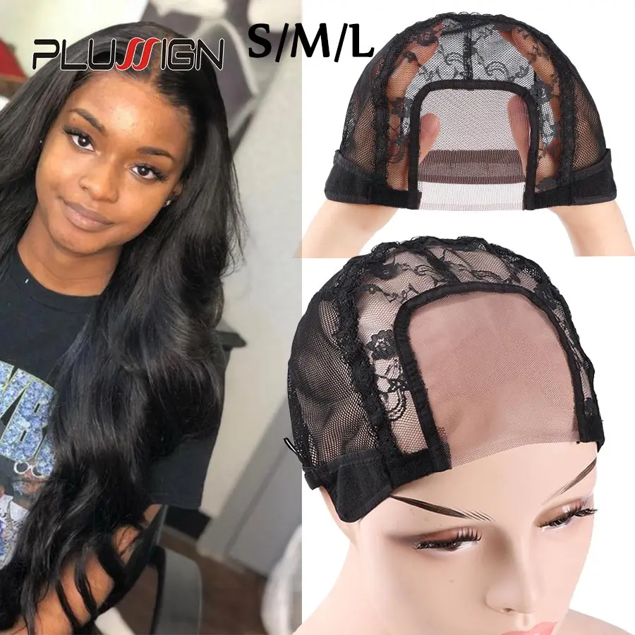 Plussign Front Lace Wig Caps For Making Wigs Ventilated Weaving Caps S M L Size U Part Mesh Dome Cap With Adjustable Strap