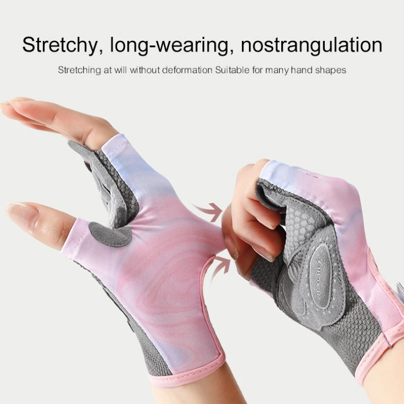 Half Finger Gloves Gym Fitness Anti-Slip Women Sports Exercise Cycling Gloves Female Breathable Fingerless Workout Gloves