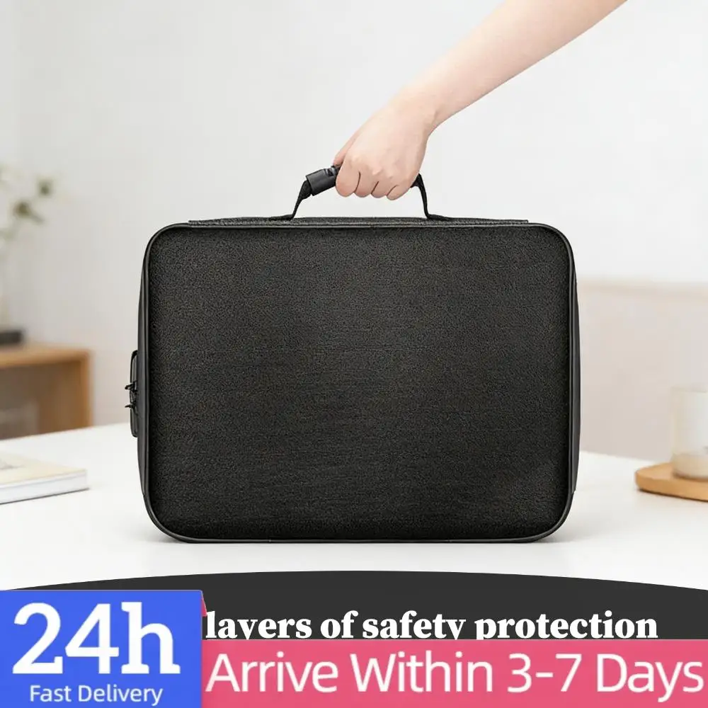 

Огнестойкий кейс для хранения документов с замком, органайзер для документов с водонепроницаемой молнией, для офиса, ноутбука, файлов, подарков