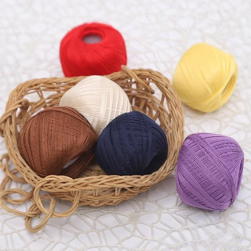 20g Number 10 Pure Cotton Lace Thread,Crochet Bag,Hat,Coaster,High Twist Pearl Cotton Crochet Needle