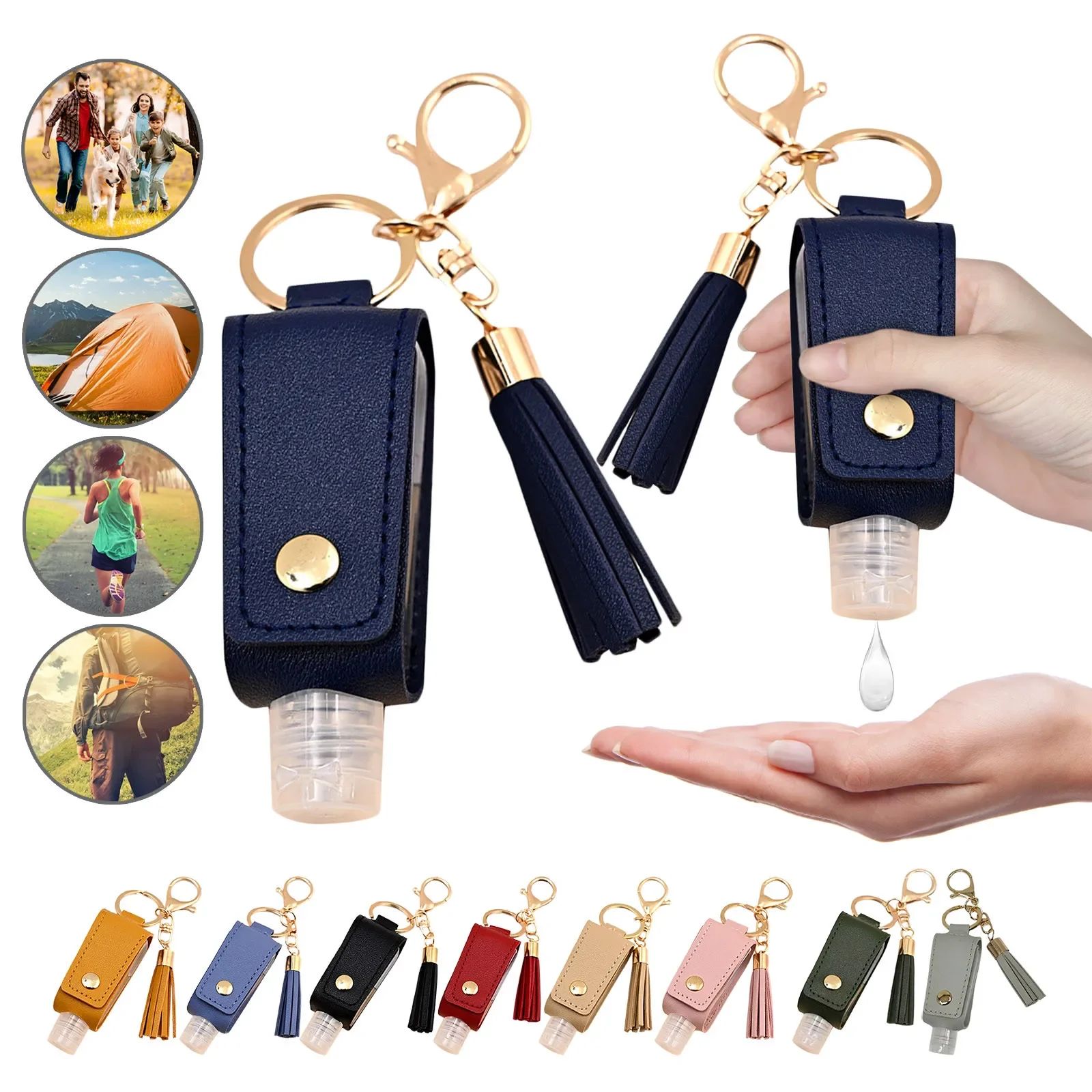 Hand Sanitizer Empty Portable Soap Dispenser Keychain Holder Reusable Bottle Hand Washing Gel Storage Bottle with Keychain